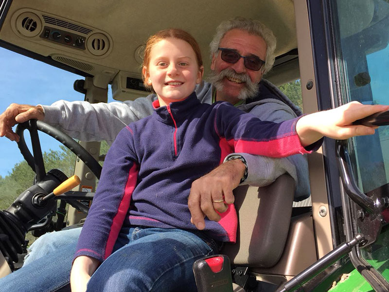 Riding in Tractor